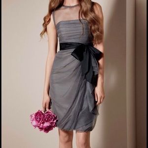 White By Vera Wang Bridesmaid Dress, Gray, Size 8